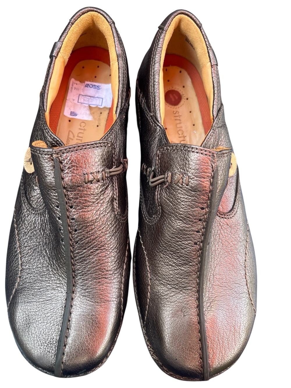 Clarks Women's Black Leather Slip-On Flats